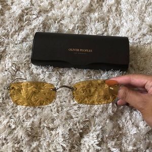 Gold Oliver Peoples Sunglasses